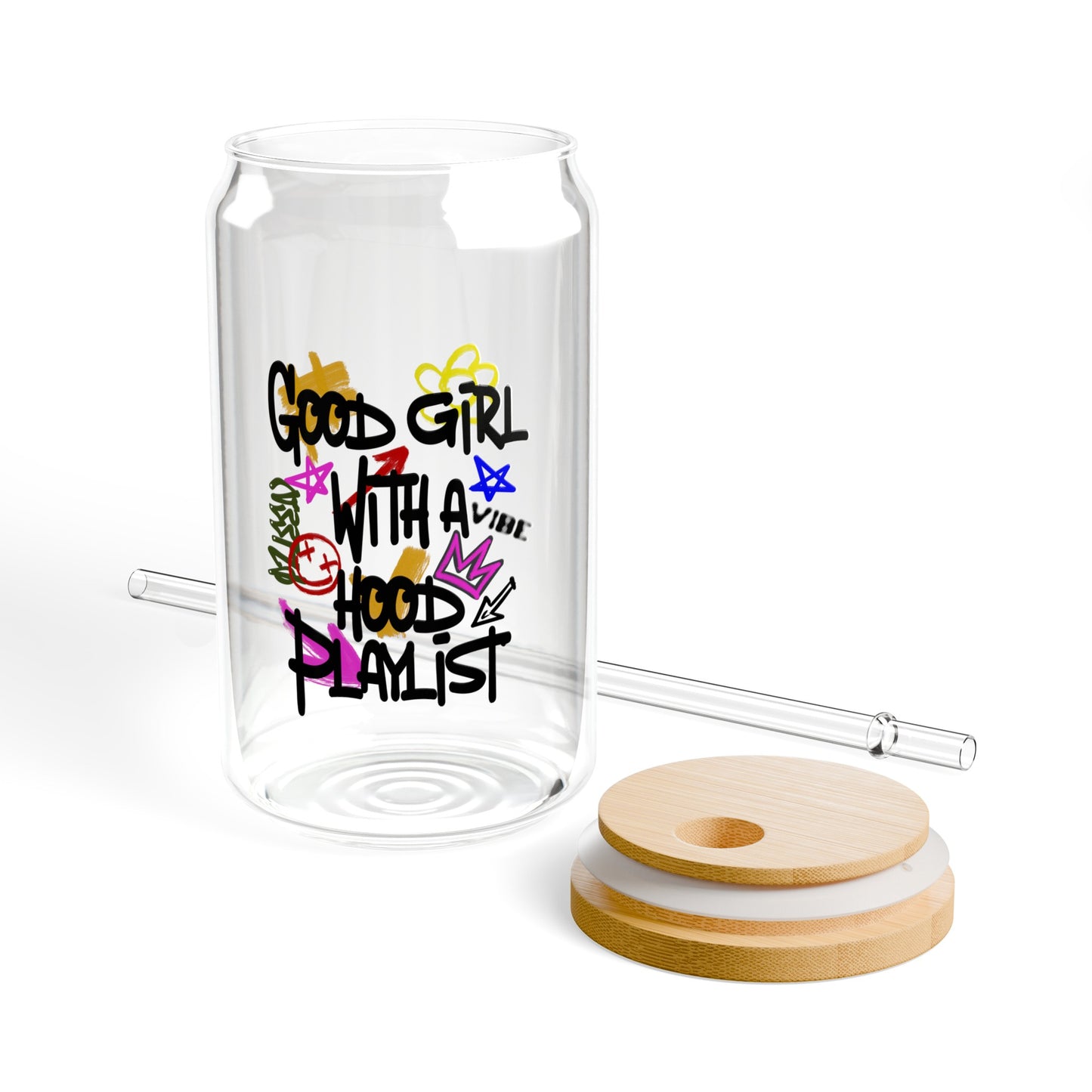 Good Girl with a hood playlist Sipper Glass, 16oz