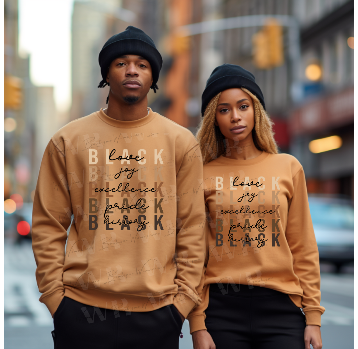 Black Excellence Crewneck Sweatshirt - Black Love, Black Joy, Black Pride, Black History