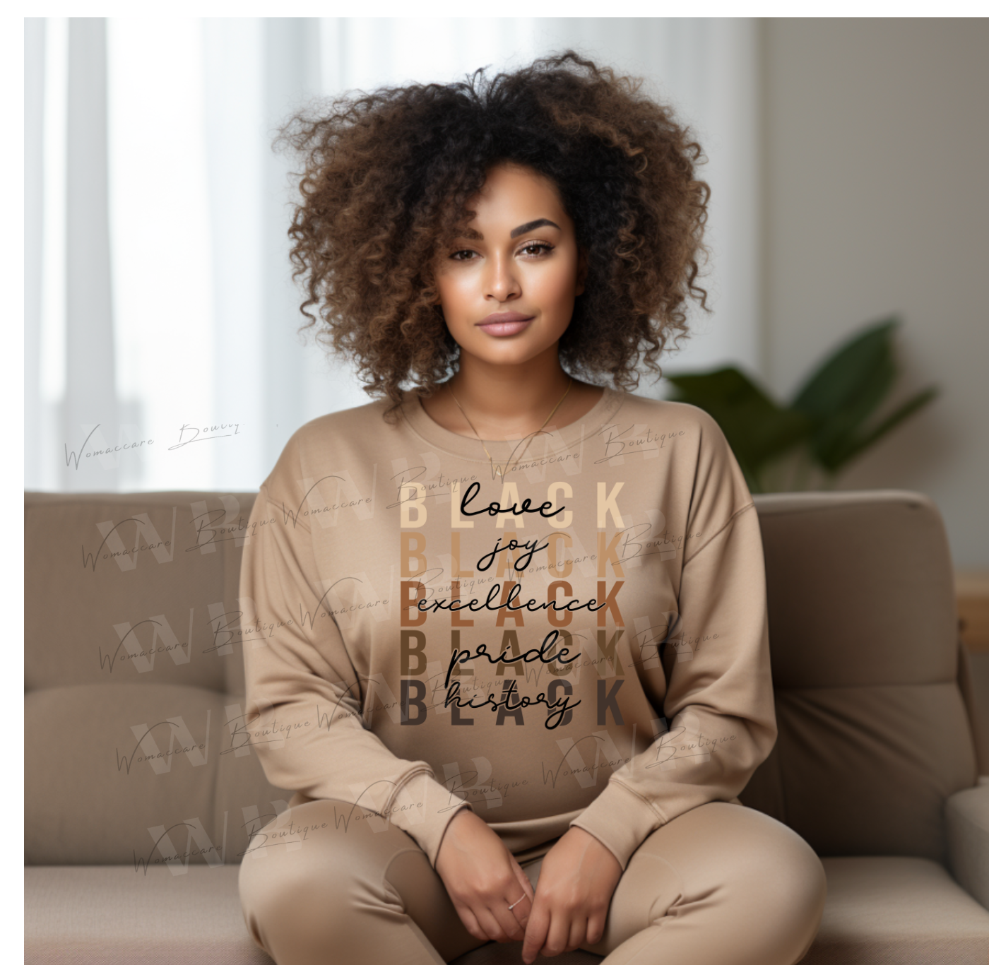 Black Excellence Crewneck Sweatshirt - Black Love, Black Joy, Black Pride, Black History