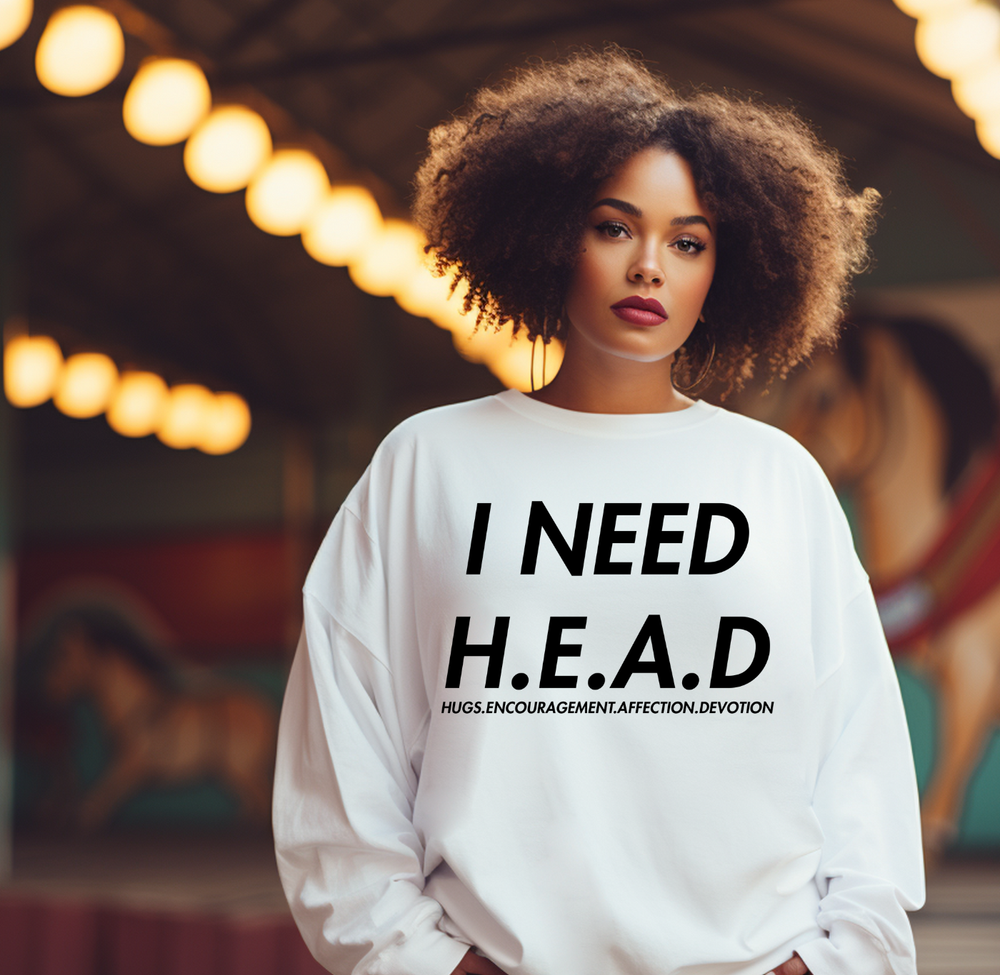 I Need H.E.A.D (Hugs, Encouragement, Affection, Devotion  Crewneck Sweatshirt