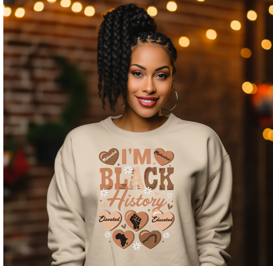 Jersey Short Sleeve Tee I'm Black History Hearts