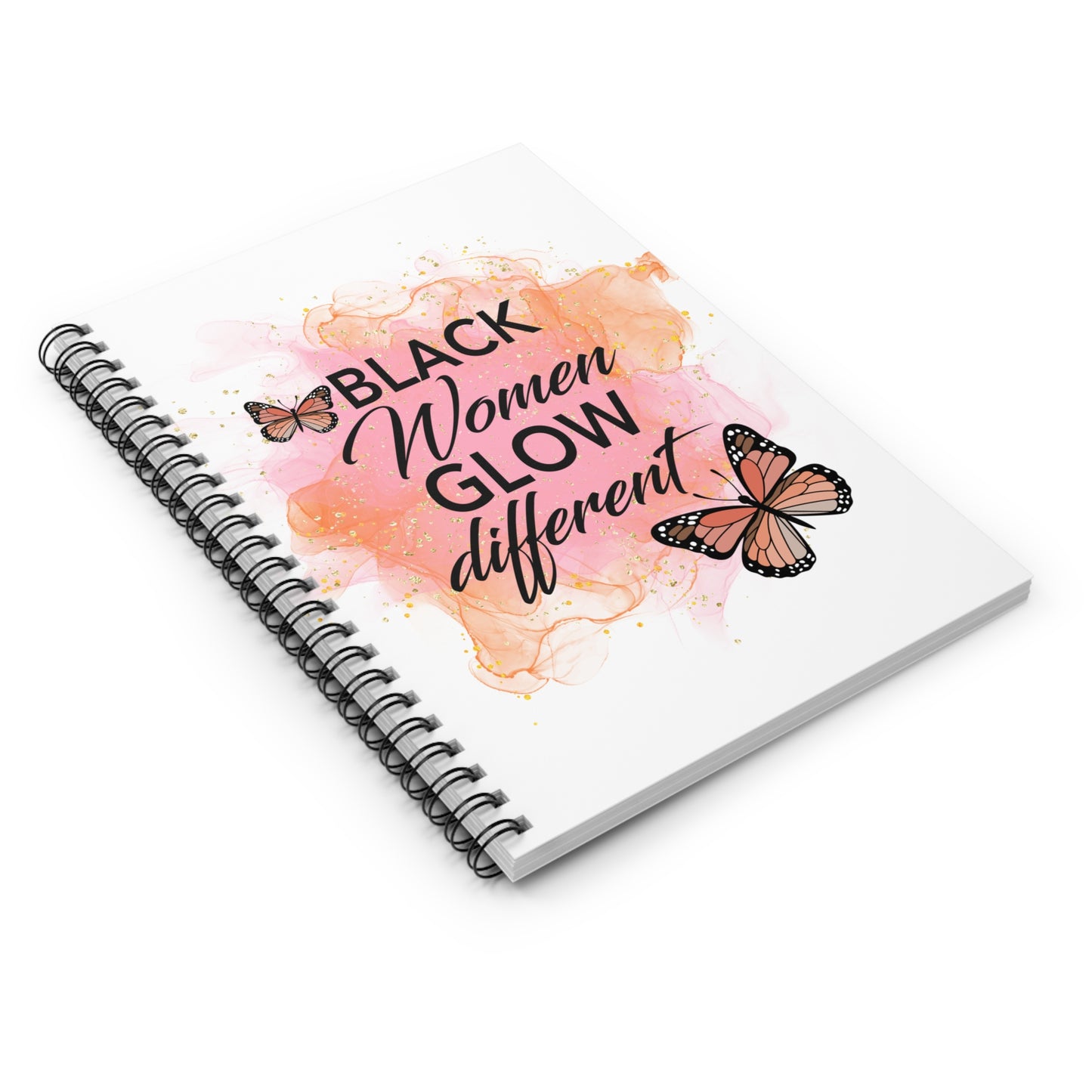 Black Women Glow Different Spiral Notebook - Ruled Line