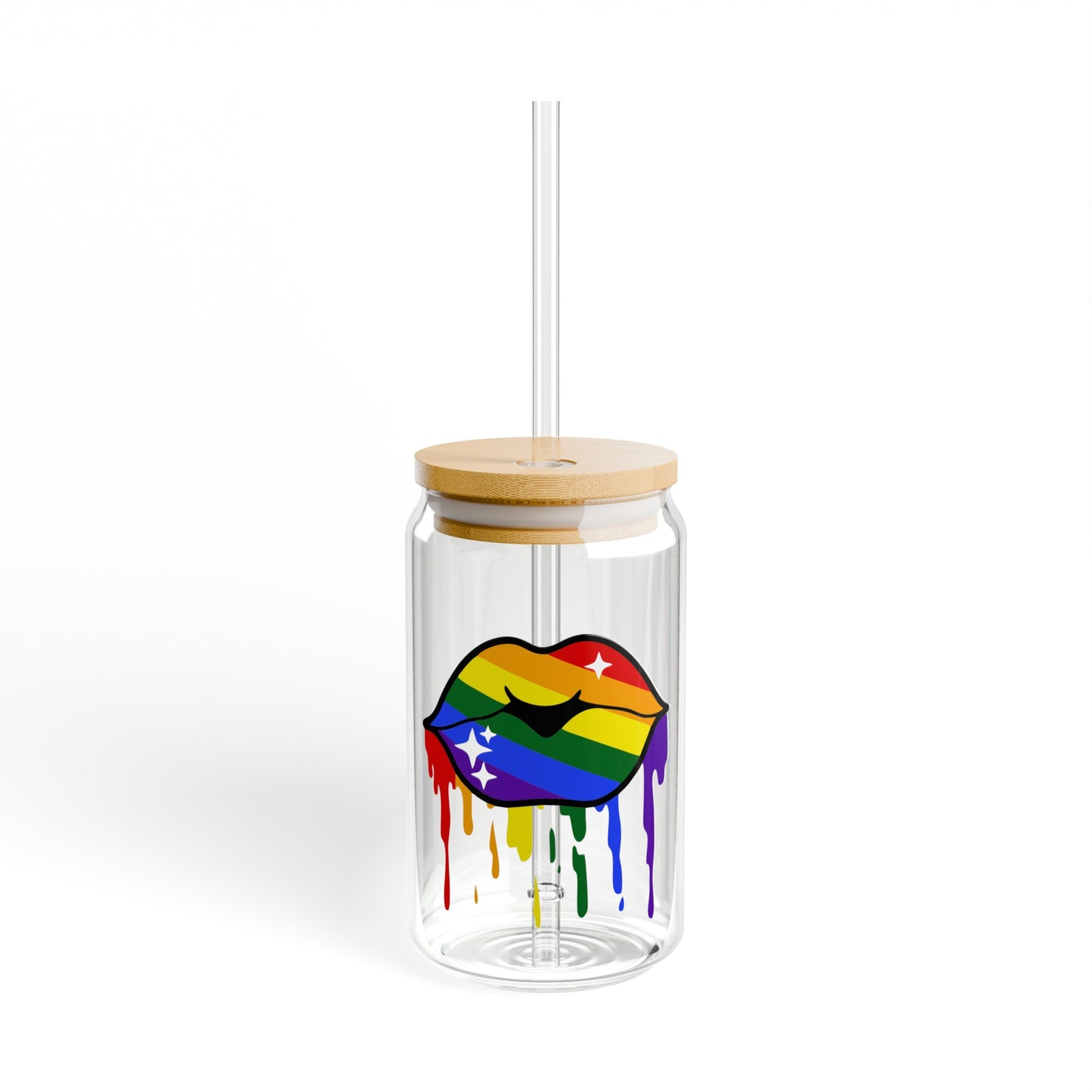 LGBT Lips Sipper Glass, 16oz