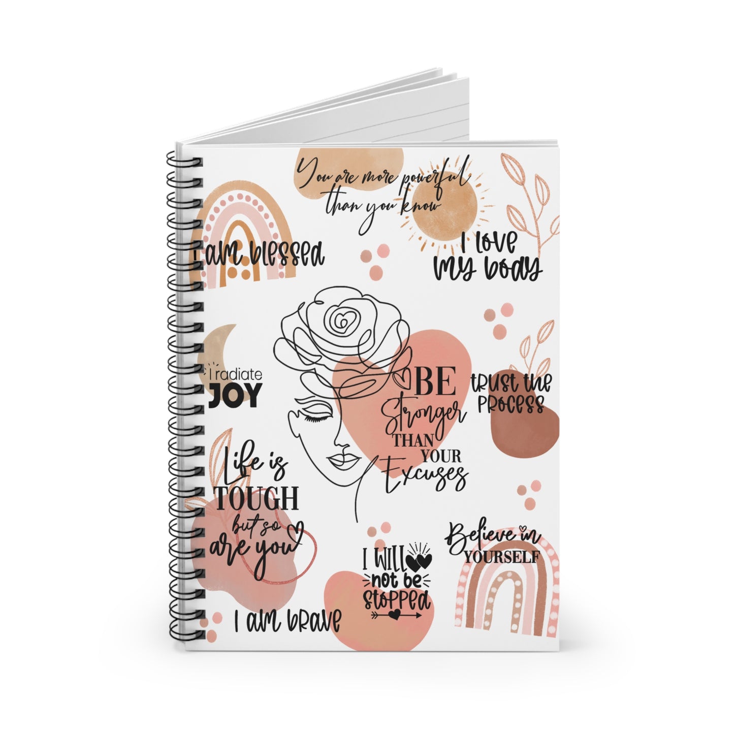 Positive Affirmation Spiral Notebook - Ruled Line