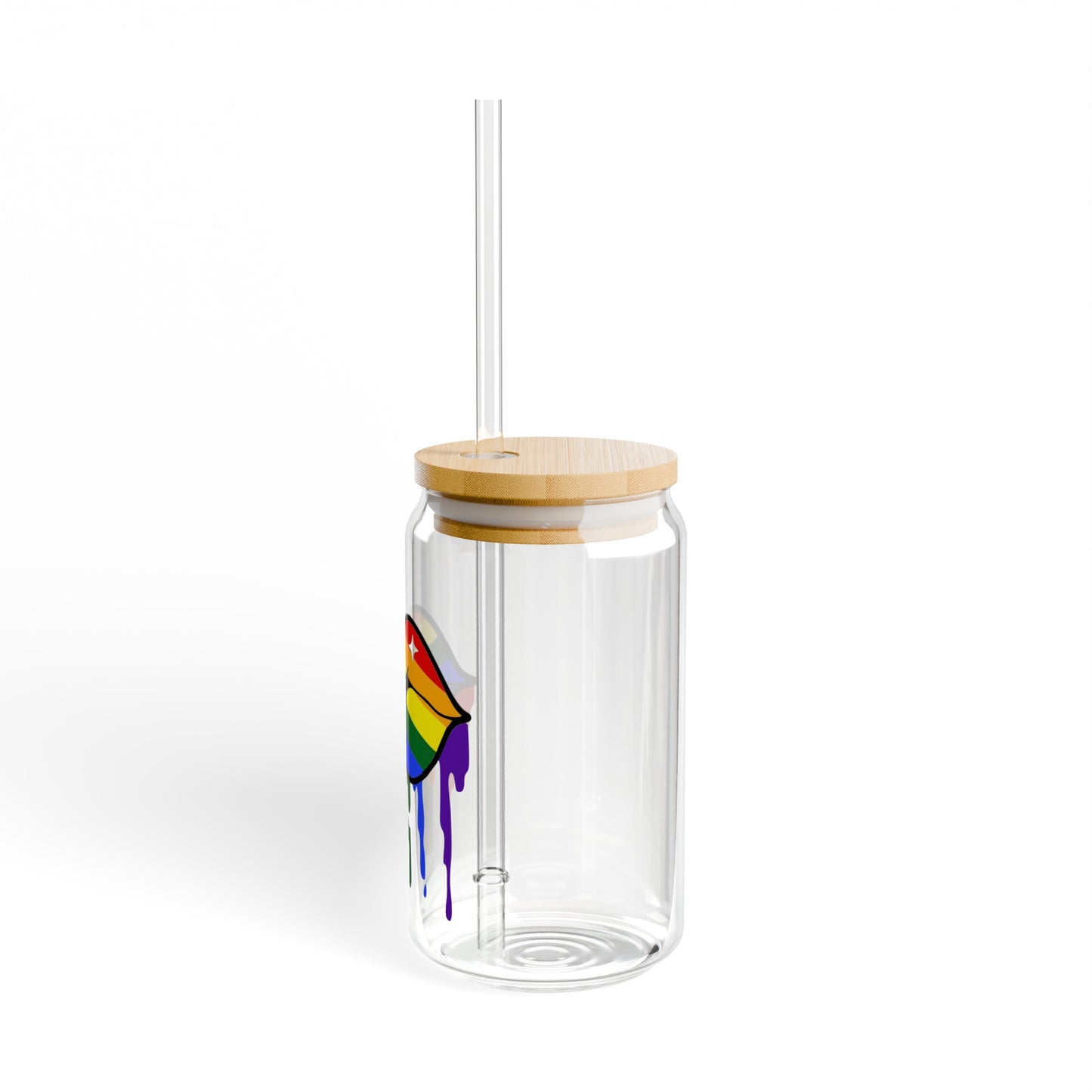 LGBT Lips Sipper Glass, 16oz