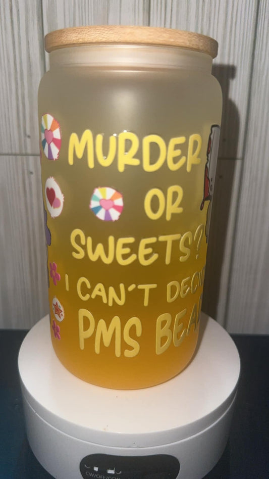 Murder or Sweets Glass tumbler cup