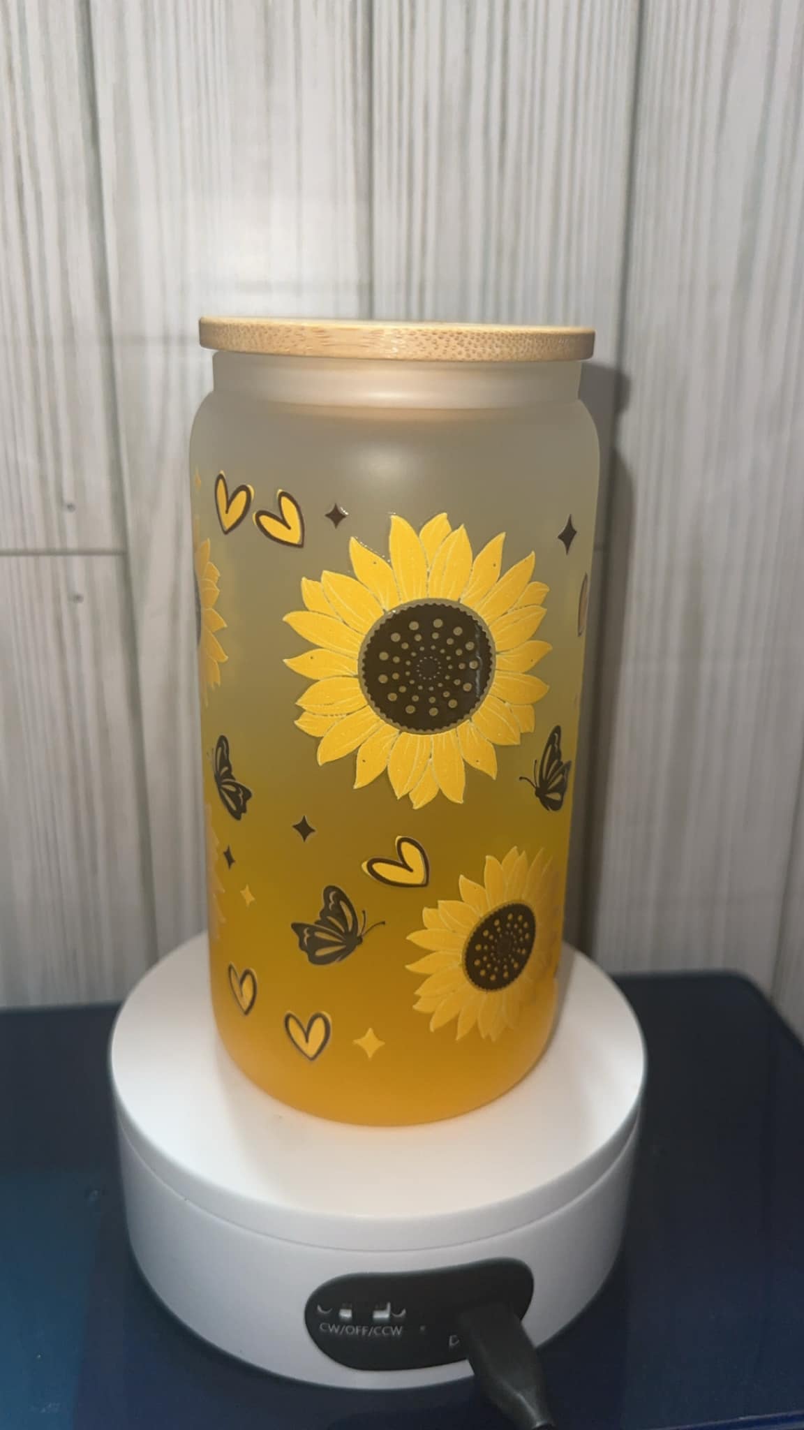 Sunflower Glass tumbler