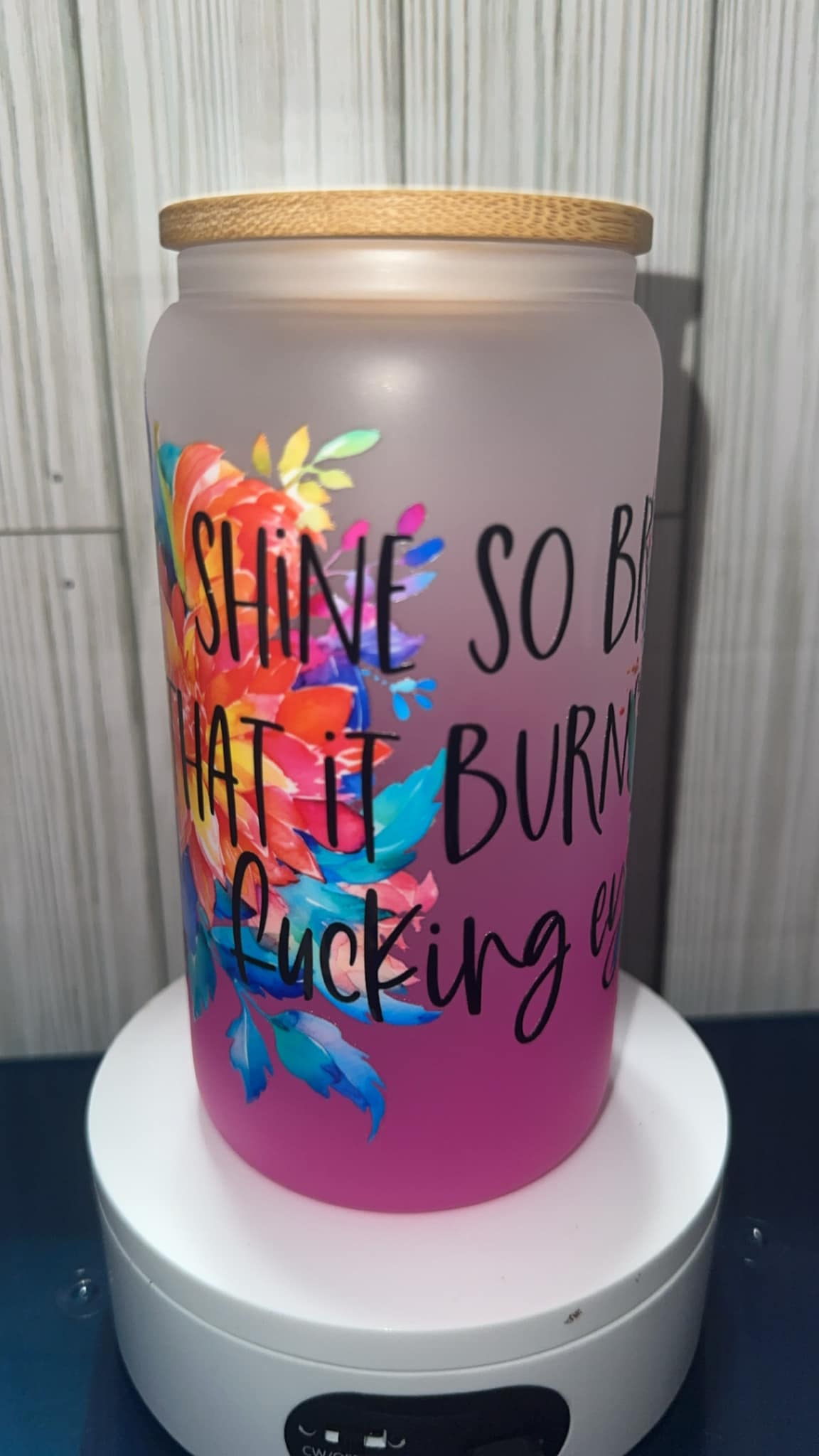 Shine so bright glass tumbler cup