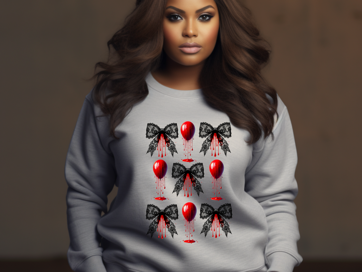 Pennywise Halloween Coquette Bow Crewneck Sweatshirt